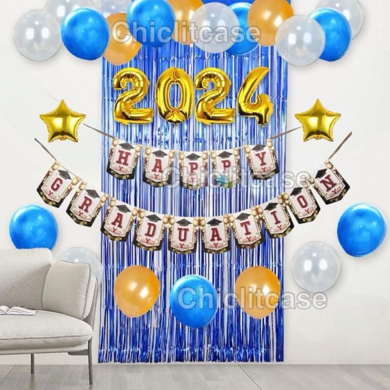 Assalam Balon Set Paket Dekorasi Happy Graduation Simple / Paket Dekorasi Wisuda / Paket Dekorasi Ke