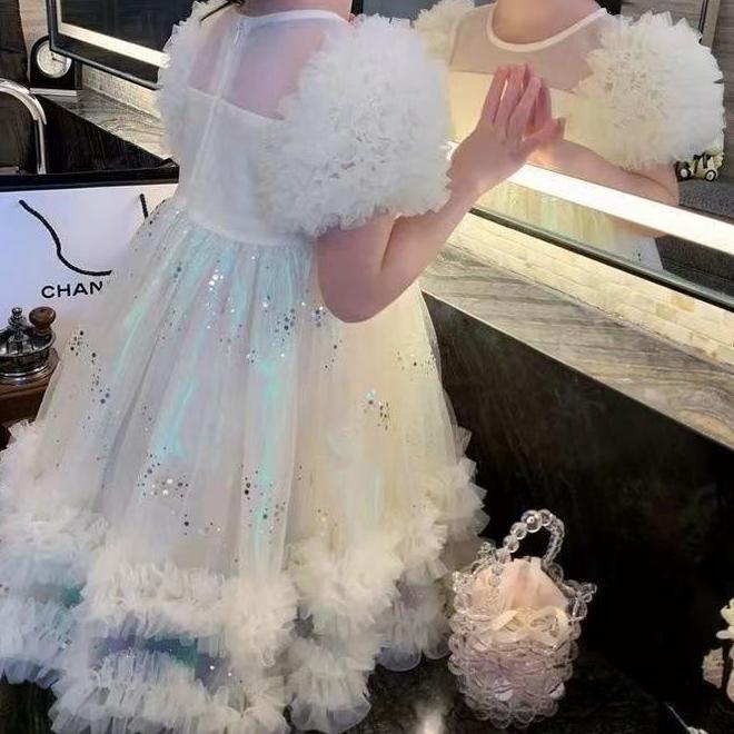 Princess Kesli 110 Tahun Gaun Apricot Dress Pesta Princess Anak Perempuan Katun Nyaman Lembut Baju U