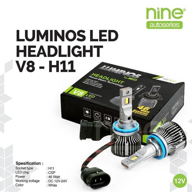 LUXIMOS Foglamp Lampu Kabut Mobil H11 HB3 HB4 46W Super Terang Tembus Gelap V8 - NINE AUTOSERIES