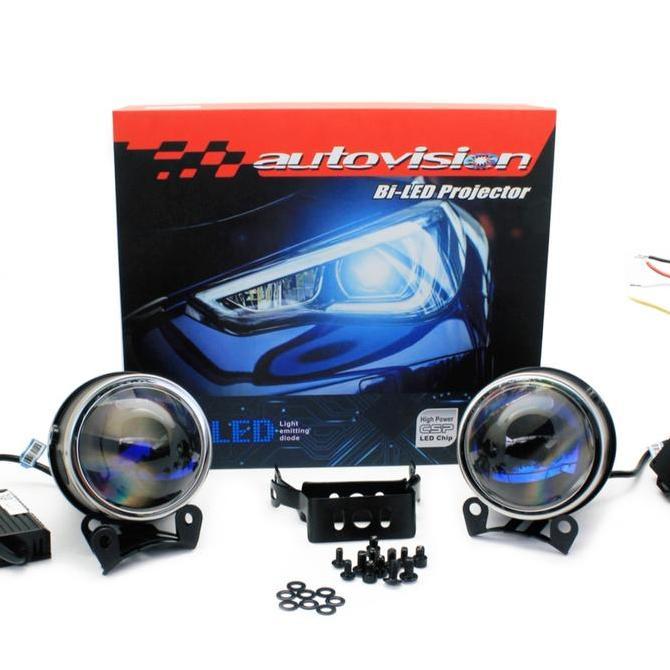Lampu Kabut Foglamp Projector Bi-LED 3 inch Autovision (Blue Lens)