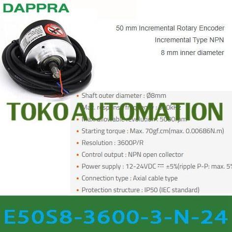 E50S8-3600-3-N-24 E50S8-3600 3 N 24 E50S8 3600 3-N-24 Rotary Encoder OJ19