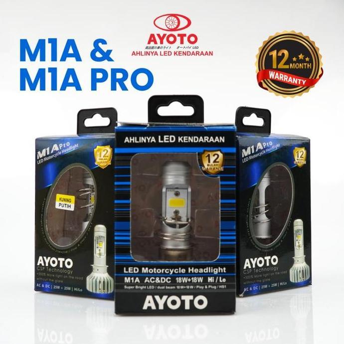 (LIVE) Lampu motor depan LED AYOTO M1A M7A H6 AC DC motor bebek matic AC DC