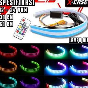 X-CASE Lampu Alis LED Sen Running RGB Remot 12 - 24 Volt 30 CM 60 CM Waterproof Universal Car