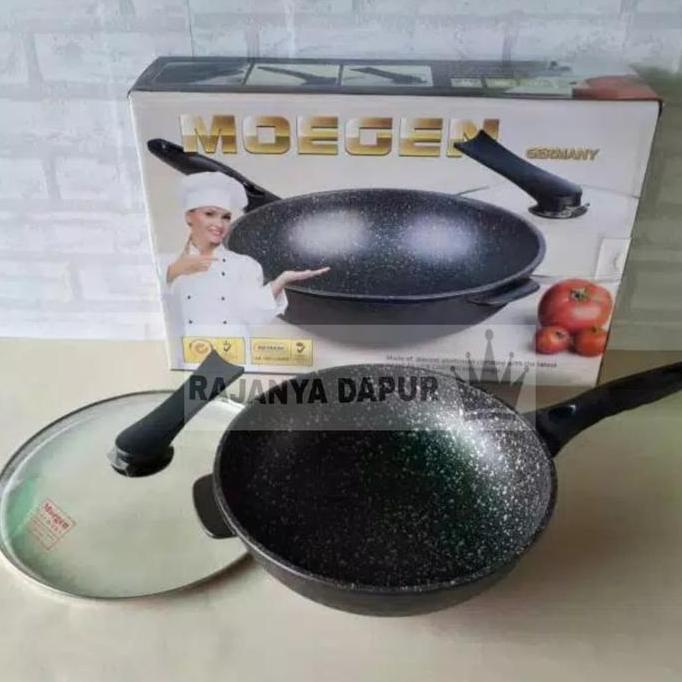 TERMURAH - Wok pan moegen germany marble coating 30 cm - wok moegen 30cm