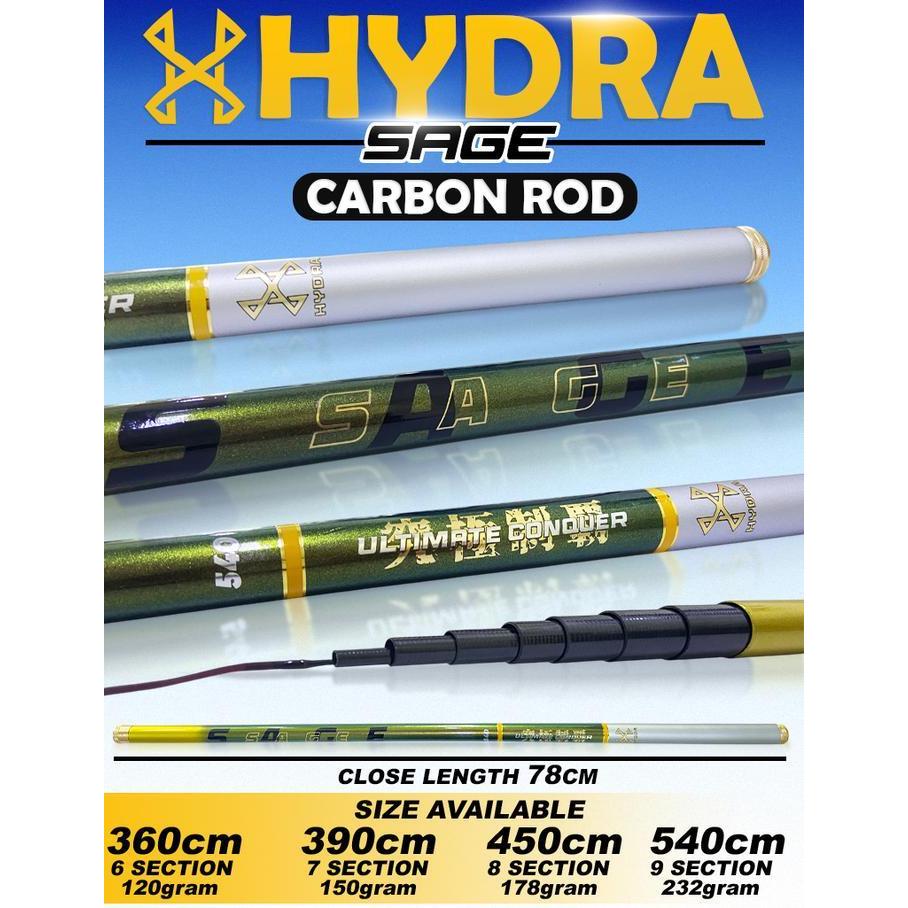 Joran Pancing Tegek Hydra Sage Bahan Carbon Medium Hard Ringan New Best Quality 100% Original