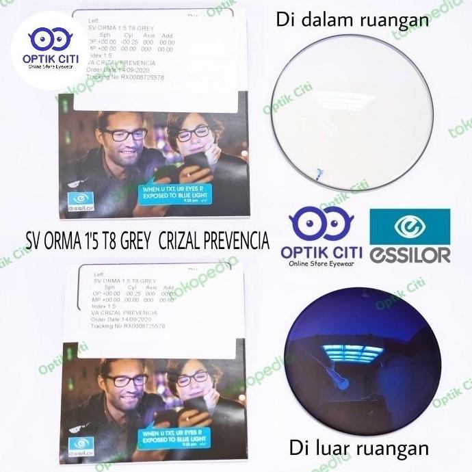 Lensa photochromic blueray Essilor Crizal Transition Prevencia Gen 8