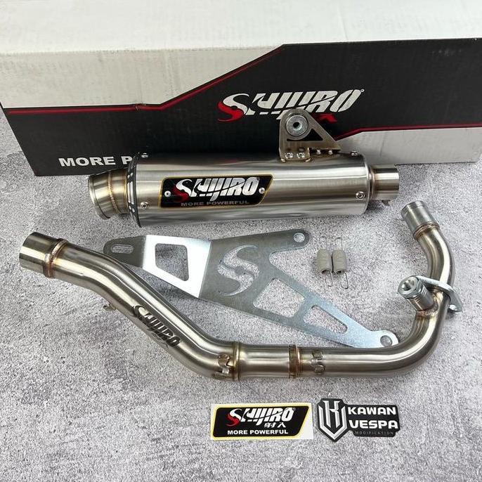 Knalpot Shijiro M3 Long Inlet 38Mm Vespa Sprint Prima S125 Lx 3V Iget