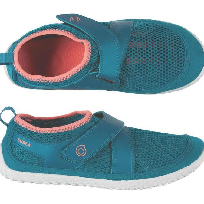 Terjangkau Decathlon Subea Sepatu Aquashoes Velcro Dewasa - Aquashoes 500 Biru Pink - 8578993