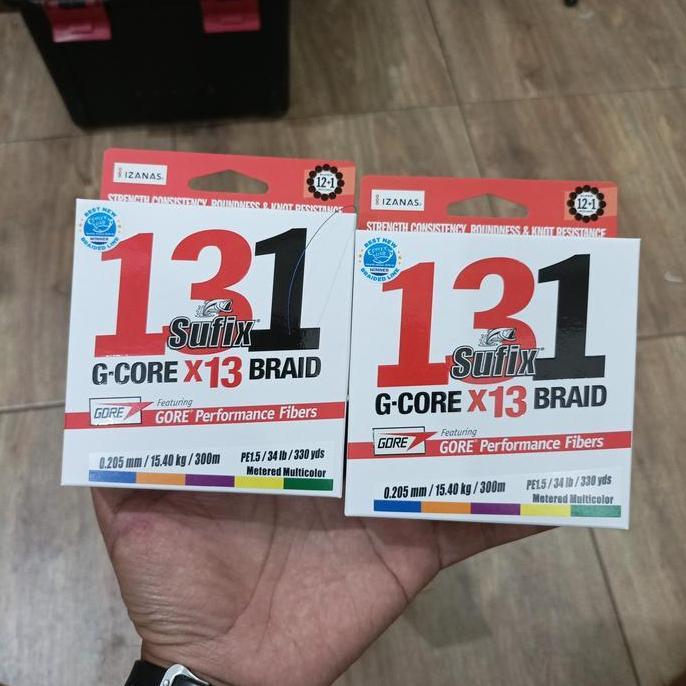 BEBAS ONGKIR - BENANG PE 1.5 SUFIX 131 G-CORE X13 300M MULTICOLOR