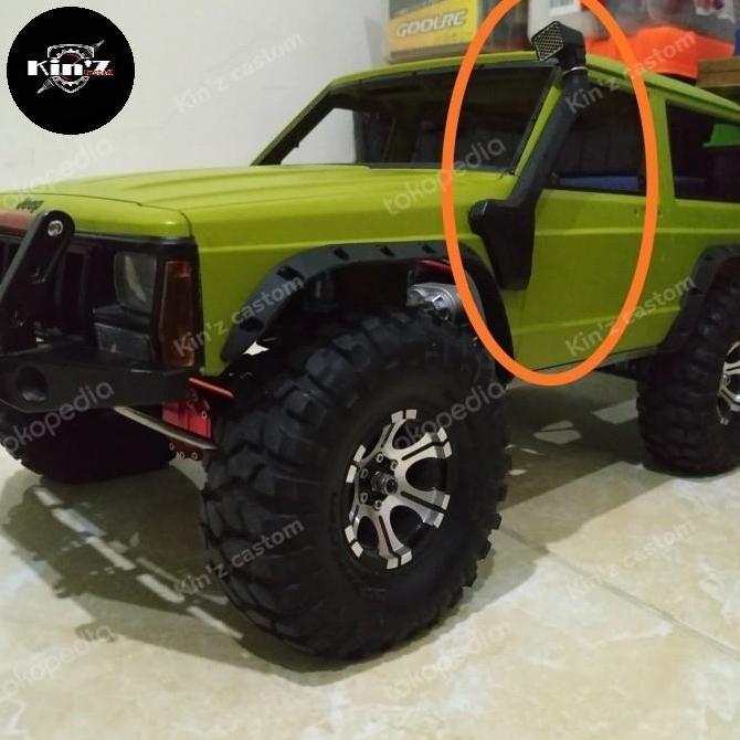 Spesial Snorkel Rc 1/10 Body Jeep Cherokee Scx10 , Bahan Ruber , Warna Hitam