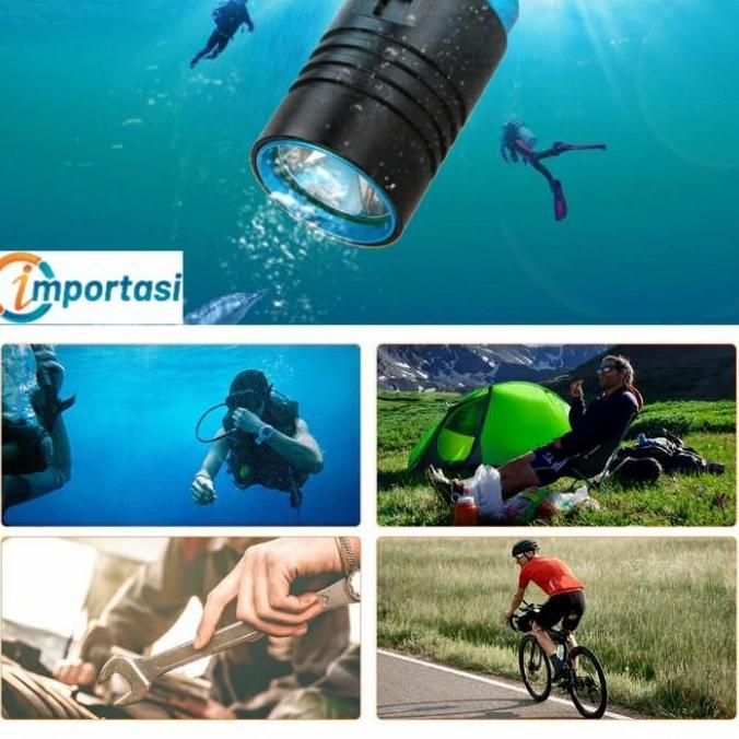 Senter Led Diving Underwater L2 3800 Lumen Waterproof Scuba Selam 100M Kualitas Terbaik Harga Termur