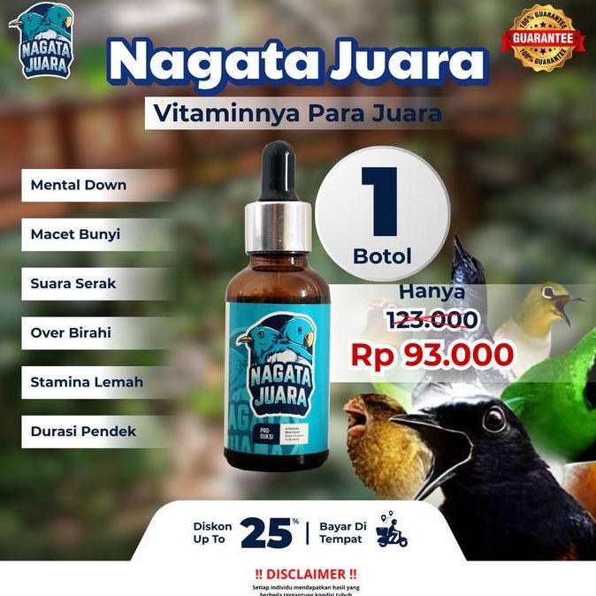 Nagata Juara Vitamin Burung Kicau 1 Botol Penggacor Burung Kicau Di Gantangan 30 ml [BISA COD] AME