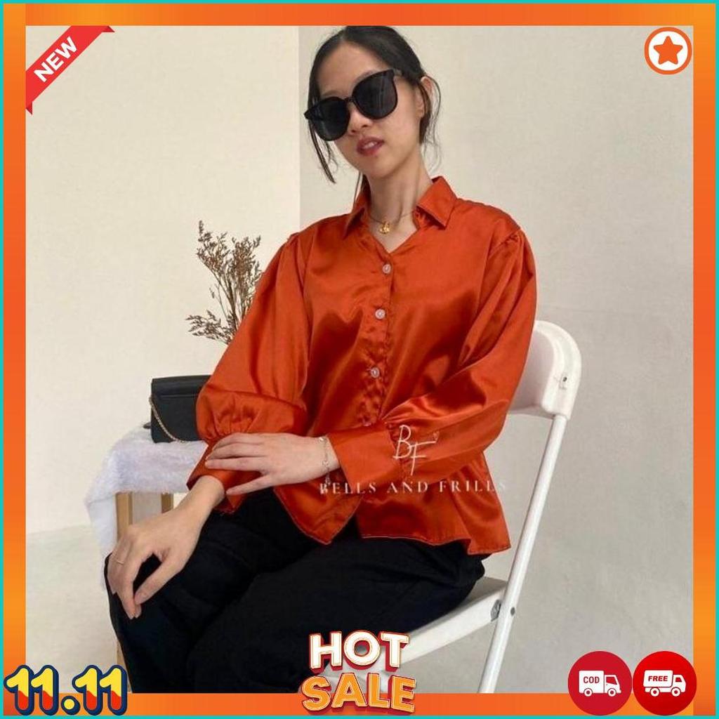 Pevita Blouse / Puffy Top Satin Crop Casual 0429 Cod