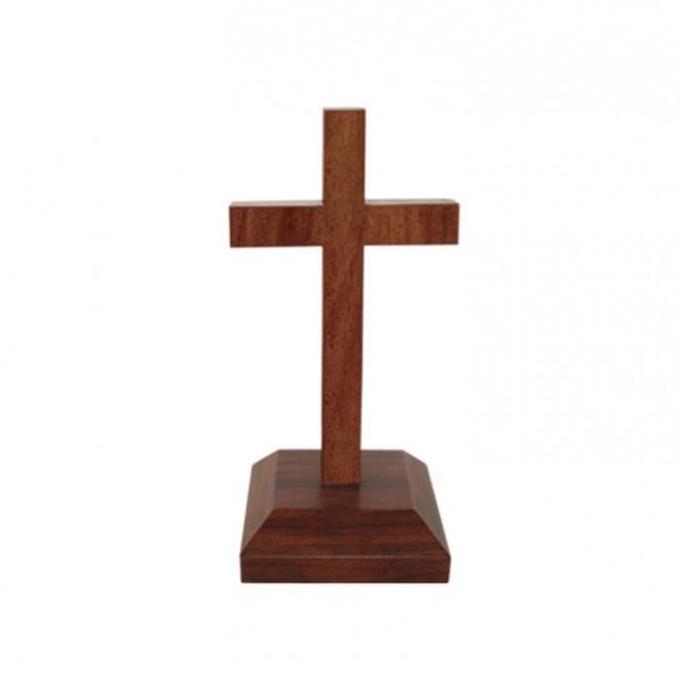 Produk Terbaik] Salib Duduk Kristen Kayu 15cm  Salib Meja Kayu Pajangan Kristen  Salib Kayu