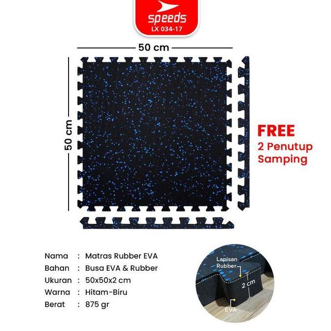 Didafanasi - SPEEDS Matras Karet Gym Puzzle Anti Slip Waterproof Rubber-EVA