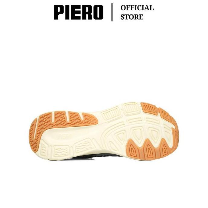 Piero Sepatu Sneakers Pria Jogger V54 Black/Grey/Off White Pie1000405