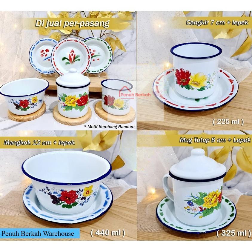 CANGKIR SENG+LEPEK/ MUG SENG+LEPEK/ MANGKOK SENG+LEPEK JADUL ENAMEL/ HRG-SET SESUAI VARIASI -PBW
