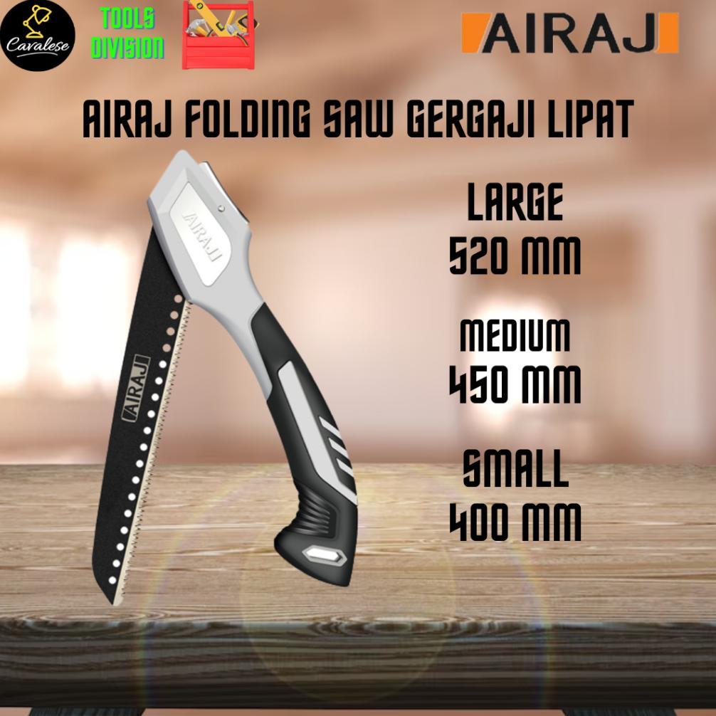 AIRAJ Hand Folding Saw Gergaji Kayu Lipat Camping Portable SK5 Steel