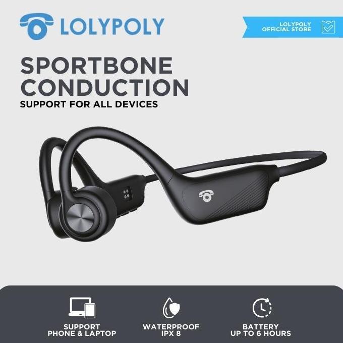 LOLYPOLY Earphone Wireless Bone Conduction Waterproof with offline audio