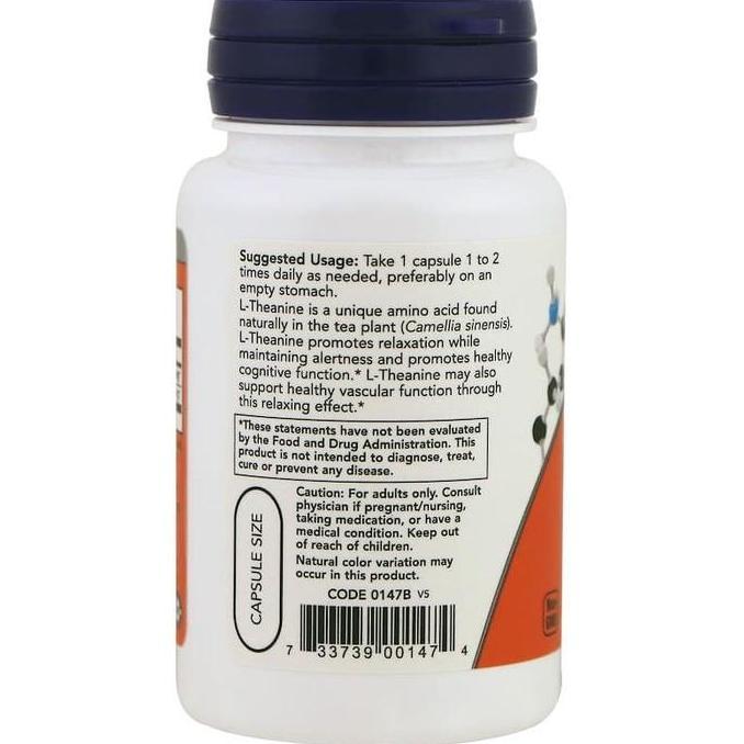 Now Foods L-Theanine Double Strength 200 Mg (60 Caps) / Now Theanine Original