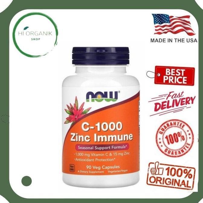 Now Foods C-1000 Zinc Immune Vitamin C 1000 Mg & Zinc 15 Mg 90 Capsule Original