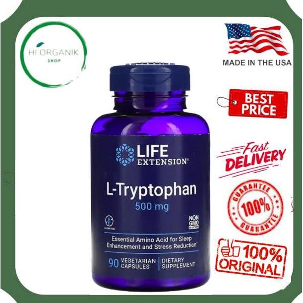 Life Extension L-Tryptophan 500 Mg 90 Vegetarian Capsules Original