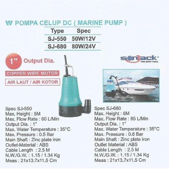 KEITH Submersible Pump - Pompa Celup DC 12 Volt - 24 Volt Sonjack