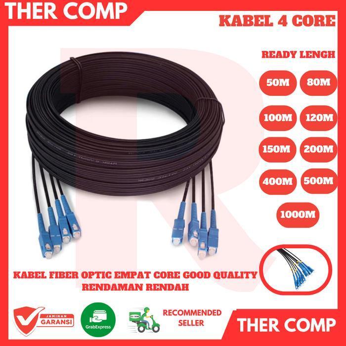 Kabel Fiber Optic Fo Dual 4 Core Precon Outdoor 100M 100 Mtr 100 Meter Sc Sc Optik Termurah Best Qua
