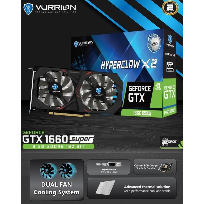 Vurrion Geforce Gtx 1660 Super 6Gb Gddr6 Dual Nvidia Vga / 1660S