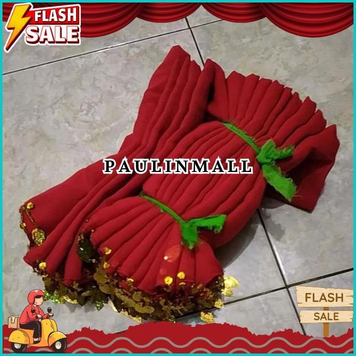 sampur selendang tari remo kerincing warna merah SALE