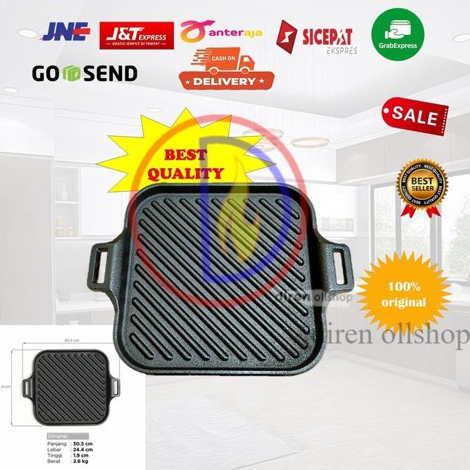 Premium Giza Grill pan/ wajan panggangan cast iron / grill pan BBQ Promo