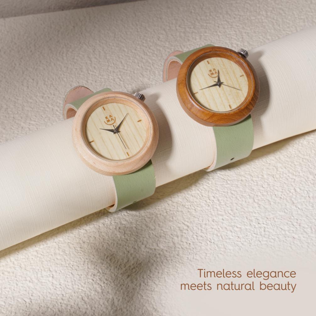 Kama Watch Jam Tangan Kayu Sonokeling Dial Putih Jam Tangan