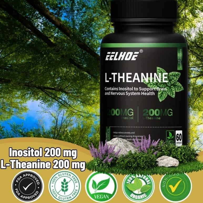 (Promo) Usa L-Theanine 200Mg - 60 Kapsul L Theanine Calm Relax Original