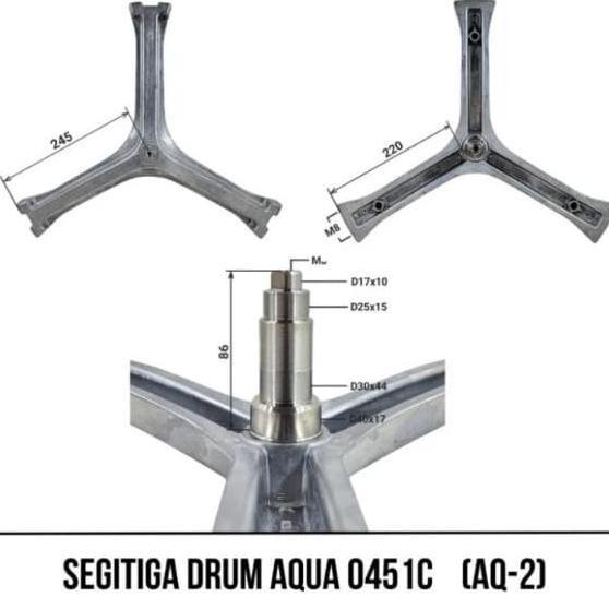SPIDER DRUM SEGITIGA TABUNG MESIN CUCI FRONT LOADING AQUA FQW-810QD HEMAT