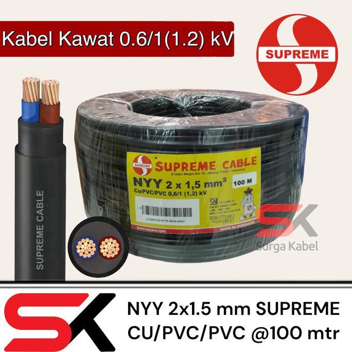 Promo NYY 2x1.5mm SUPREME/ KABEL KAWAT 2 x 1.5mm/ NYY 2x1,5mm/ NYY 2 x 1,5 Diskon