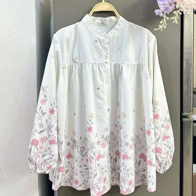 Premium Crinkle Motif Rose | VELLA Blouse Crinkle