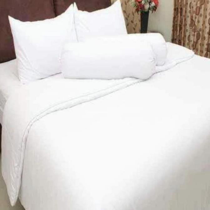 SPREI Putih polos embos tinggi 35cm sprei hotel sprei asrama