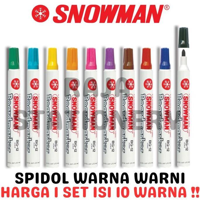 Rosandi.Rose - Snowman Colour Whiteboard Marker 1 Warna Spidol Warna Warni