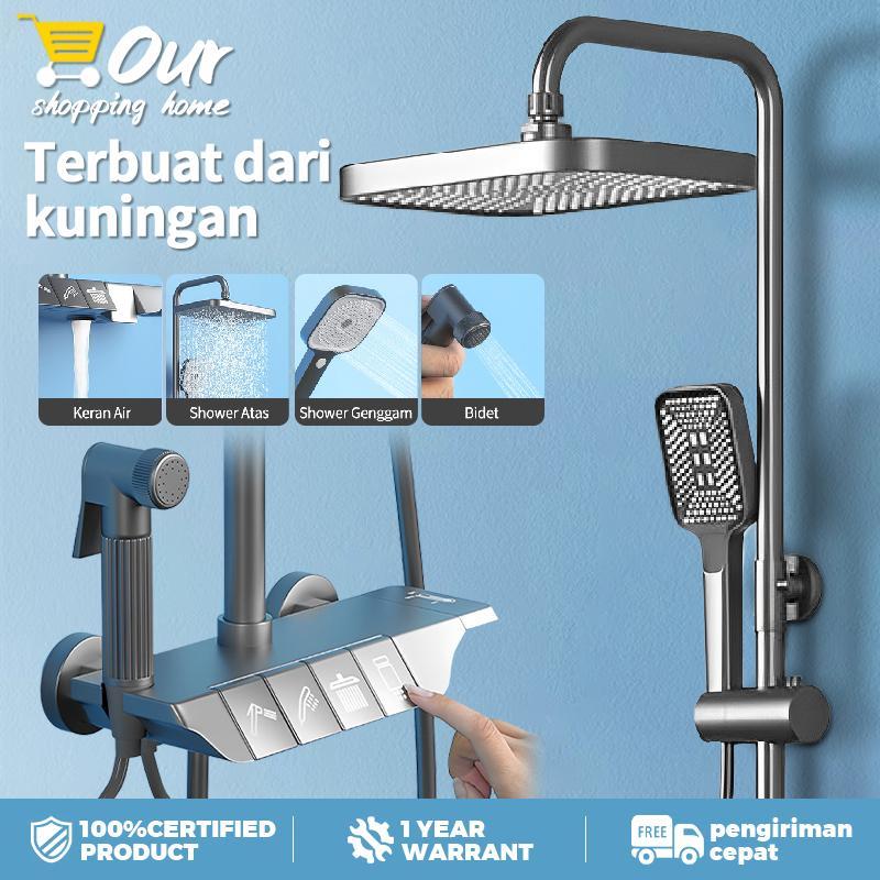 Shower Kamar Mandi 4 Dalam 1 Set Shower / Sprayer Panas Dan Dingin Set Kamar Mandi Besi Tahan / Show