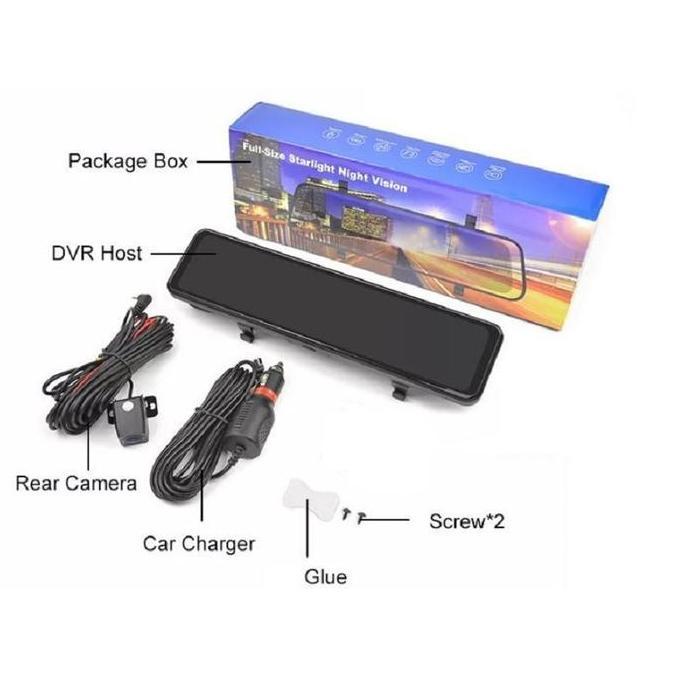 Kamera Dashboard Spion Tengah Mobil Dashcam Recorder Split Screen