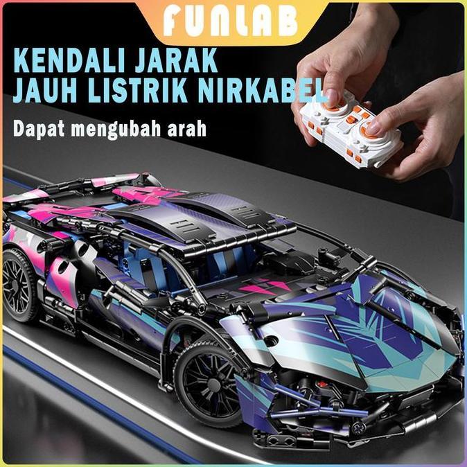 Building block Supercar Lamborghini Mobil Sport Hadiah Mainan Anak-anak Brick Asli