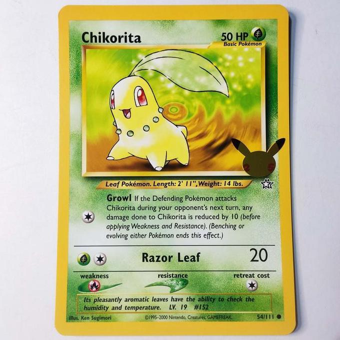 Chikorita 54/111 25th Anniversary Oversized Pokemon Card Jumbo RESTOCK