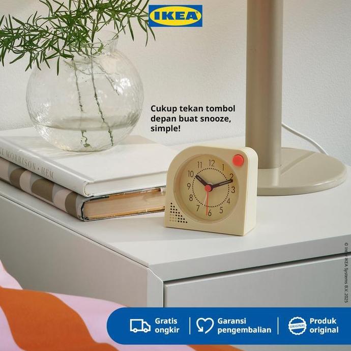 IKEA TJINGA Jam Beker / Jam Weker Kuning Pucat 8x8cm CO