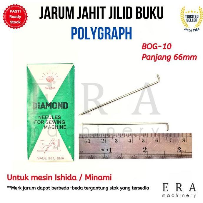 Jarum Polygraph Bog-10 66Mm Jahit Jilid Buku Spare Part Mesin Cetak Hook Needle Ishida Minami