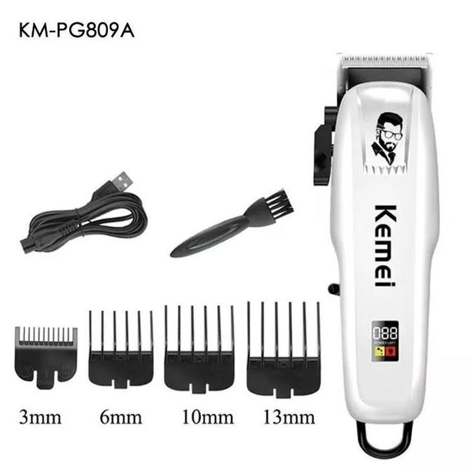 Alat Cukur Rambut Kemei Pg809A Mesin Cukur Rambut Cas Profesional Standard Barber Elektrik Sisir Gun