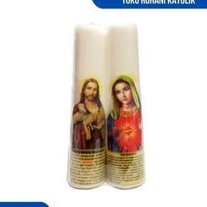 LILIN DOA KATOLIK 20-25 CM / LILIN ALTAR KATOLIK / LILIN DOA NOVENA / LILIN BESAR / LILIN DOA BERGAM