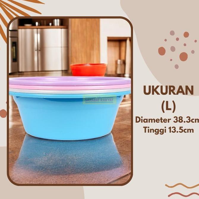 Baskom Bulat Plastik/Wadah Cuci Bulat Plastik Lavero Ezy Home.