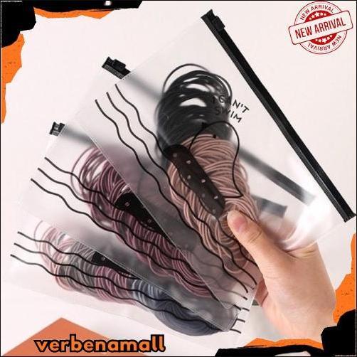 Gratis Ongkir V011 Set 100Pcs + Pouch Ikat Rambut Cewe Korea Warna Warni Lucu Simple