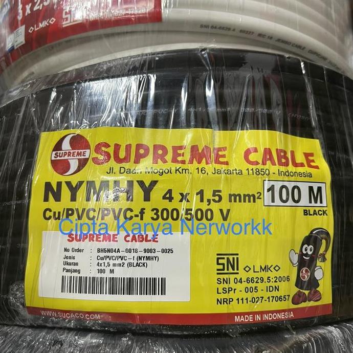 Promo Kabel Supreme NYMHY 4x1.5 Supreme Nyyhy 4x1,5 Supreme 4x1.5mm Serabut / kabel nymhy 4x1.5 mm s