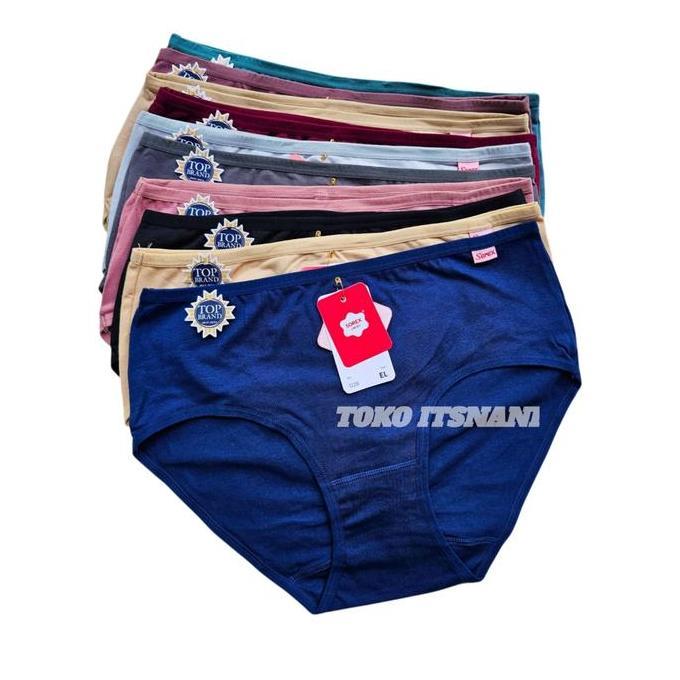 Cd Sorex 1228 Katun Isi 6Pcs | Celana Dalam Wanita Sorek Midi Model Pinggang